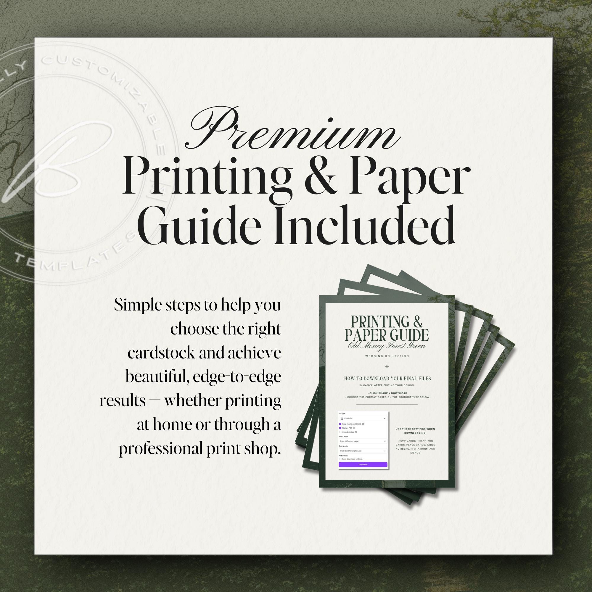 Forest Green Engagement Party Invitation – Elegant Estate Canva Template