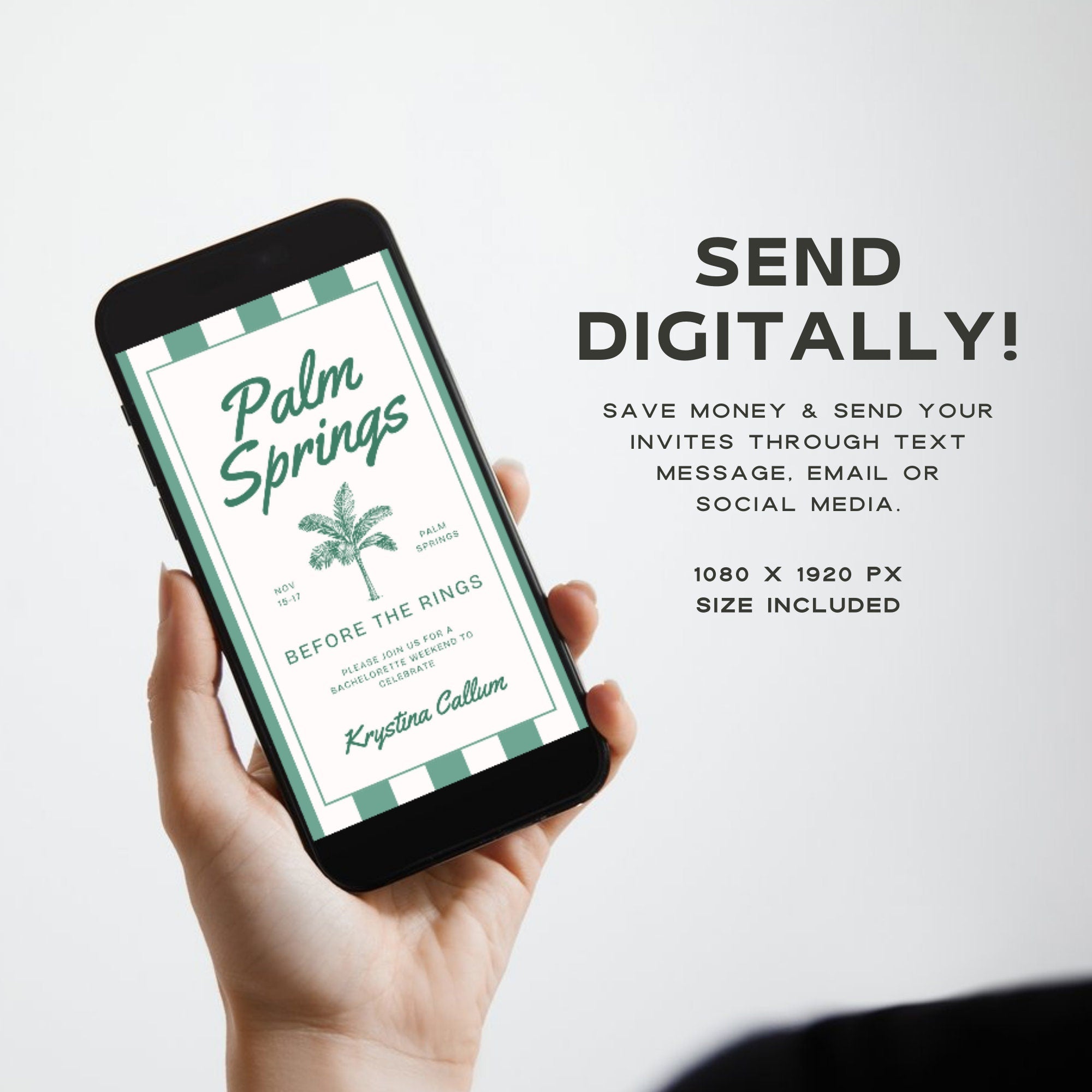 Palm Springs Bachelorette Invitation, Itinerary & Travel Checklist Template, Bride To Be Party Set, Editable Canva Templates, DIY Weekend Invite