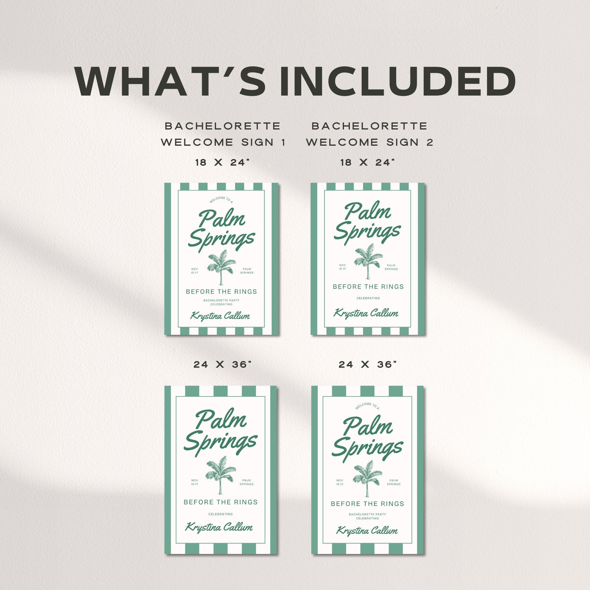 Palm Springs Bachelorette Welcome Sign Template, Before The Rings Party Sign, Desert Chic Bachelorette Decor, Editable Canva Template