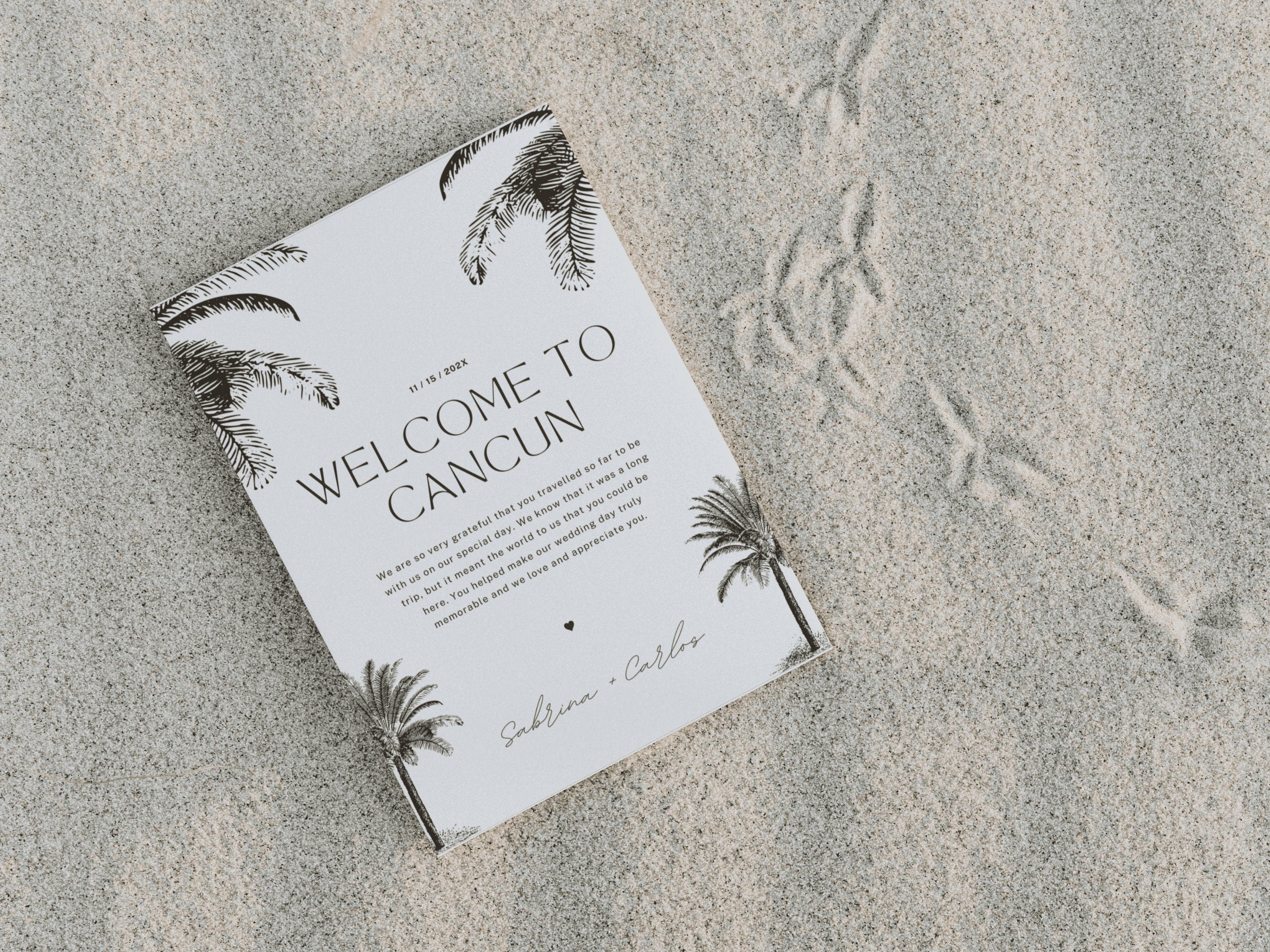 Destination Wedding Welcome Letter & Itinerary – Editable Canva Template