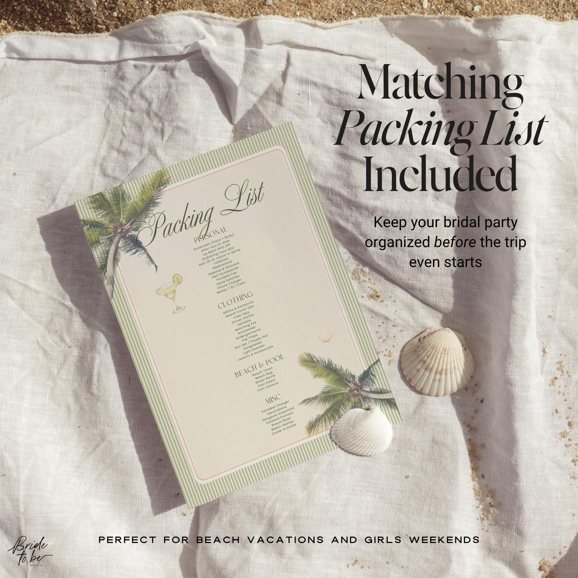 Tequila & Tanlines Bachelorette Weekend Bundle – Beach Canva Templates