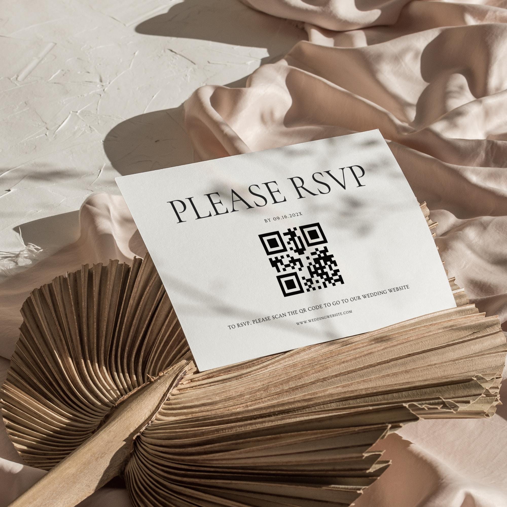 Classy Black & White Wedding Invitation Suite, Editable Formal Invitation, Details Cards, RSVP QR Code, Modern Wedding Invite Canva Template