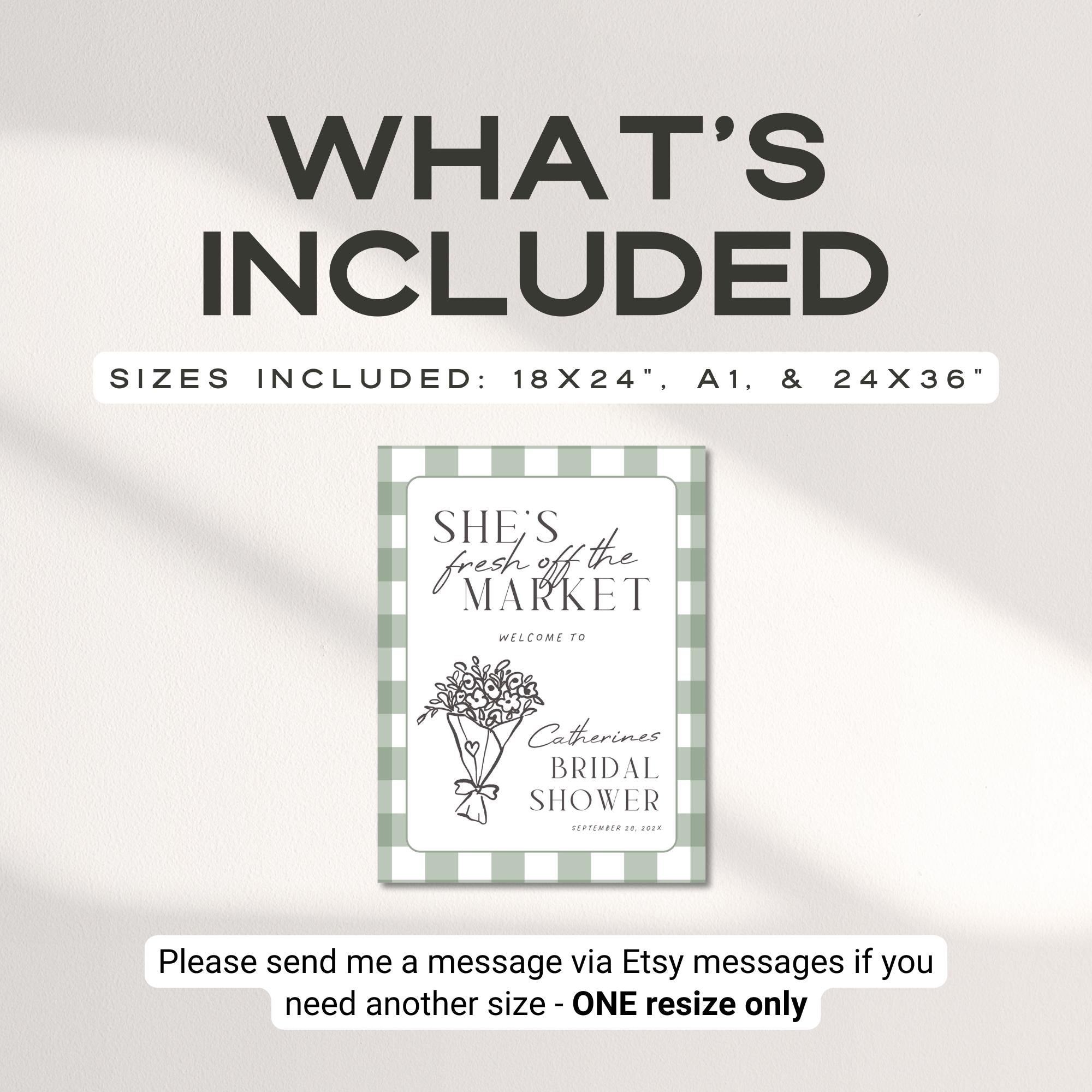 Fresh Off the Market Bridal Shower Welcome Sign – Whimsical Farmers Market Canva Template