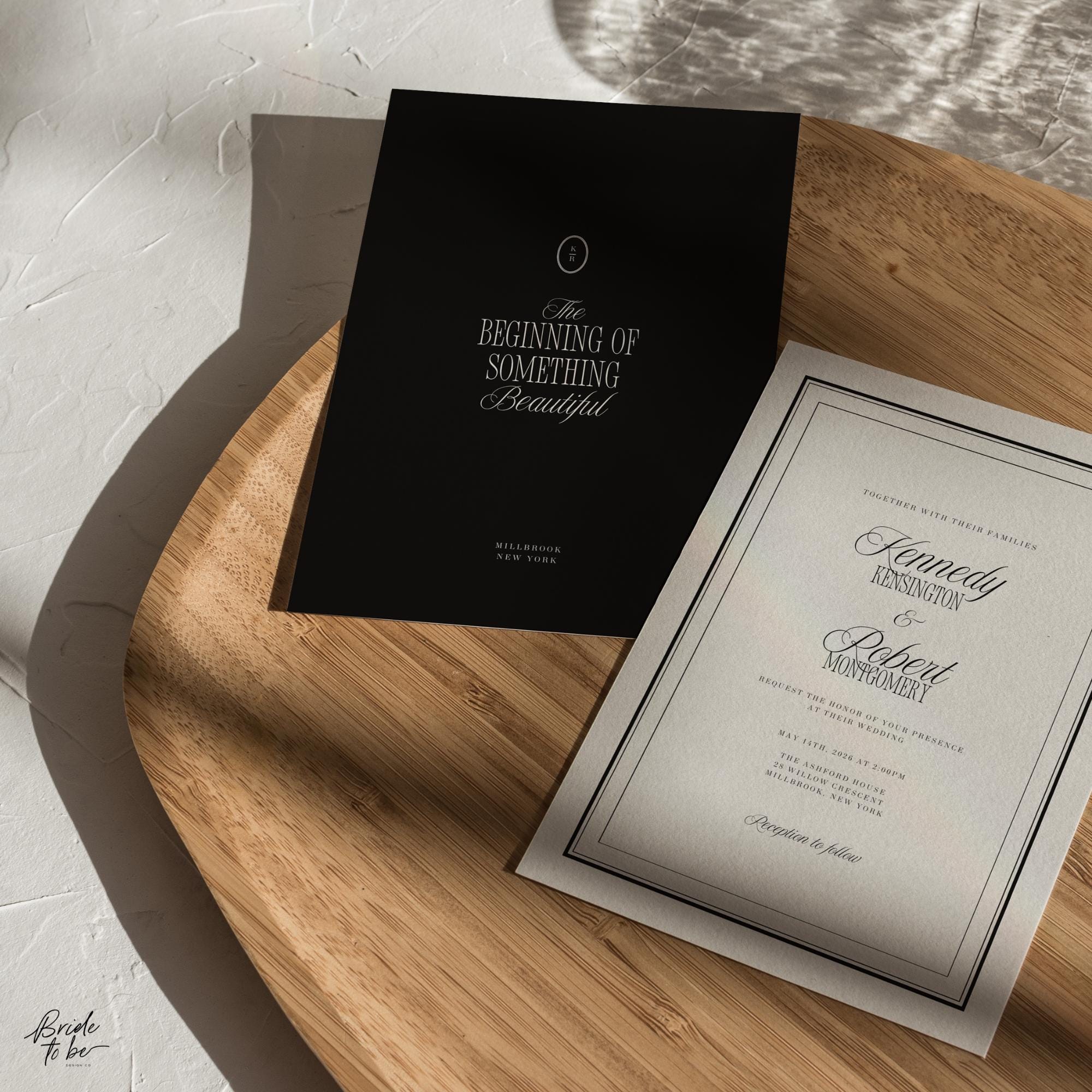 Black & Ivory Wedding Bundle – Elegant Estate Wedding Canva Templates
