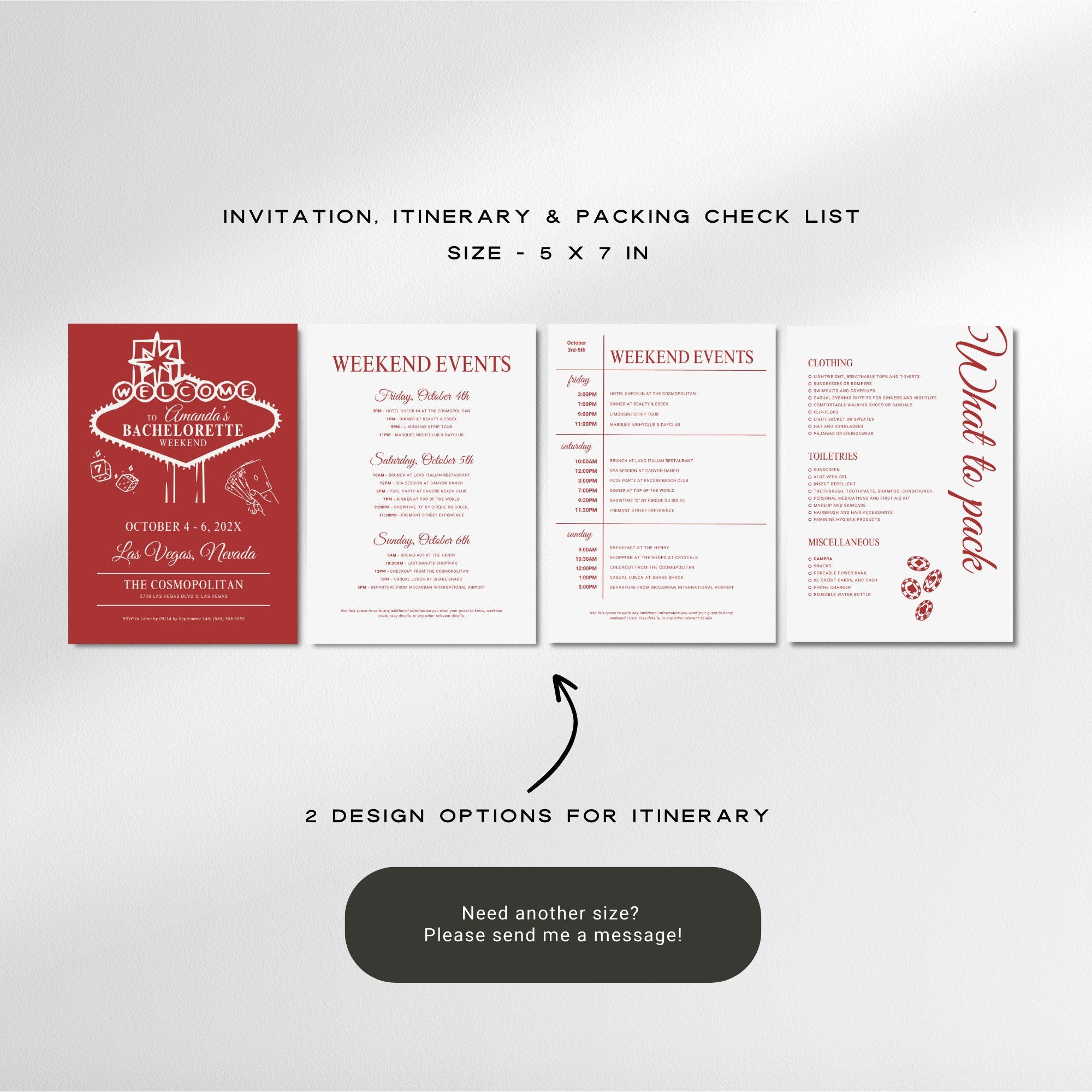 Vegas Bachelorette Invitation Template, Editable Bachelorette Party Invite, Sin City Bachelorette, Printable Vegas Invite Itinerary Canva