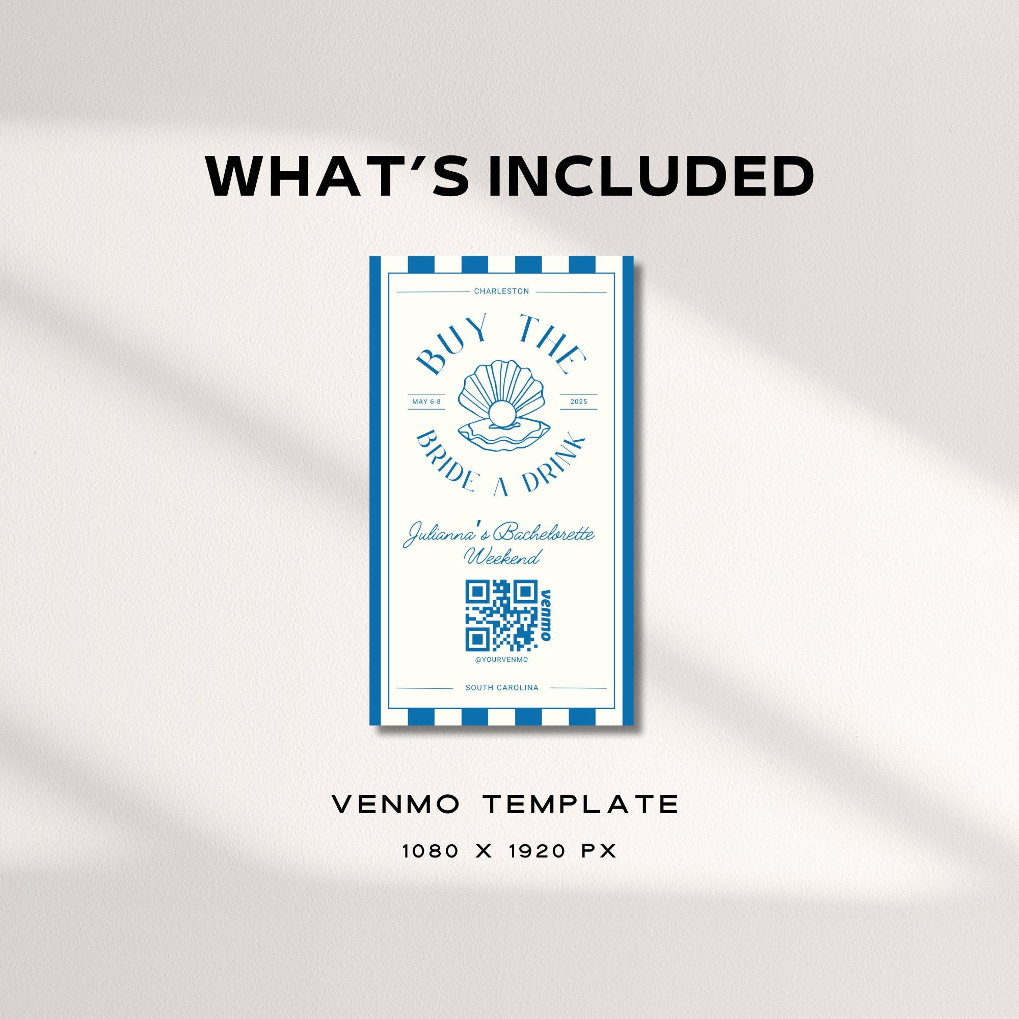 Buy the Bride a Drink Instagram Story – Venmo QR Bachelorette Canva Template