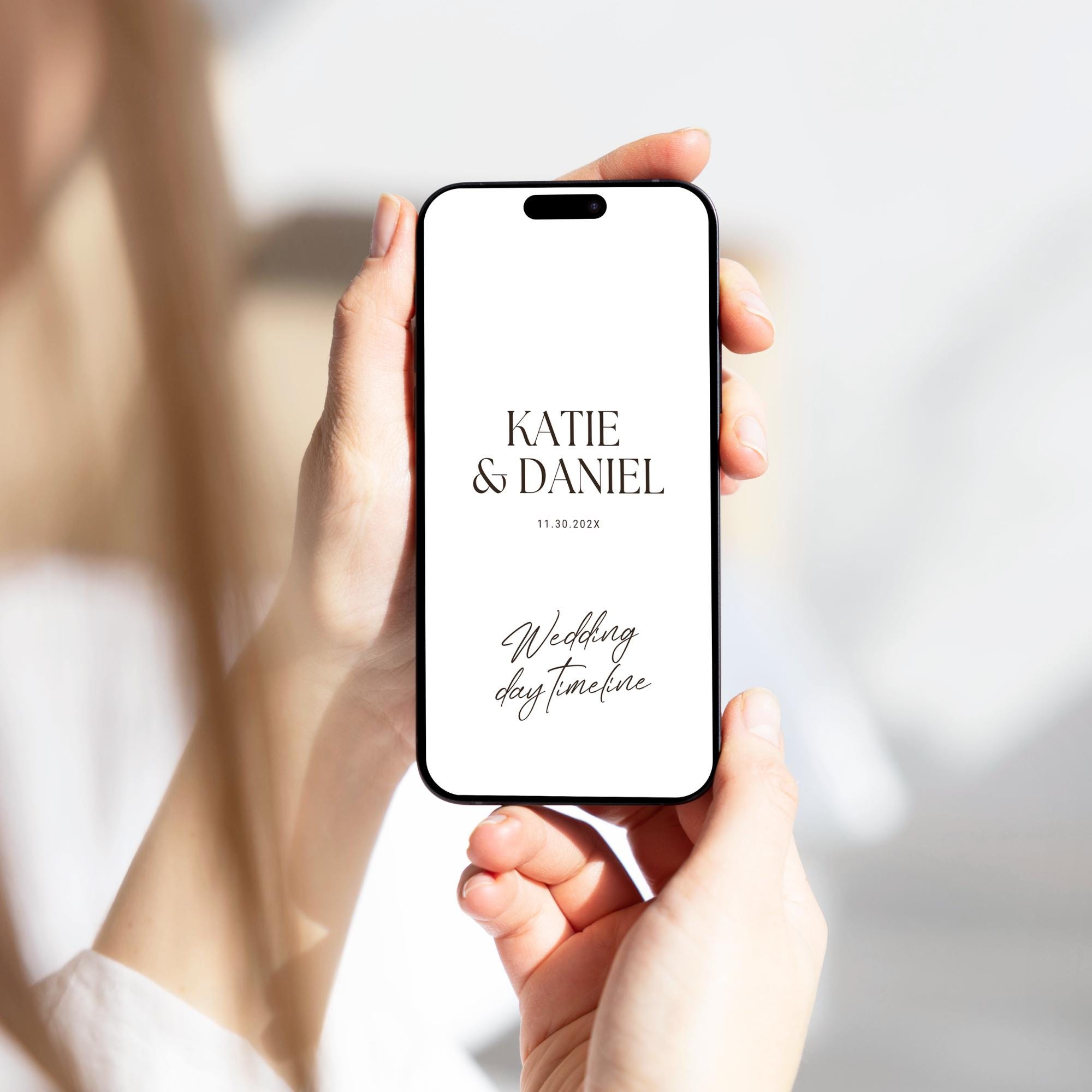 Mobile Wedding Timeline Template, Printable Wedding Program, Digital Itinerary Canva, Bridesmaids Groomsmen Wedding Weekend Details Card DIY