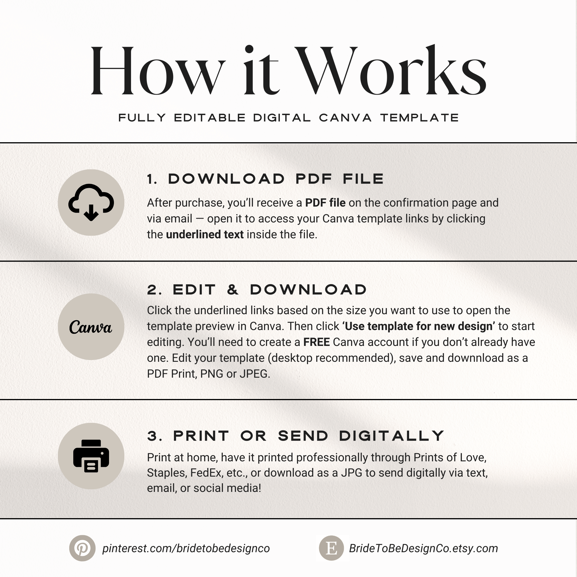 Nothing Fancy Just Love Elopement Invitation – Editable Canva Template