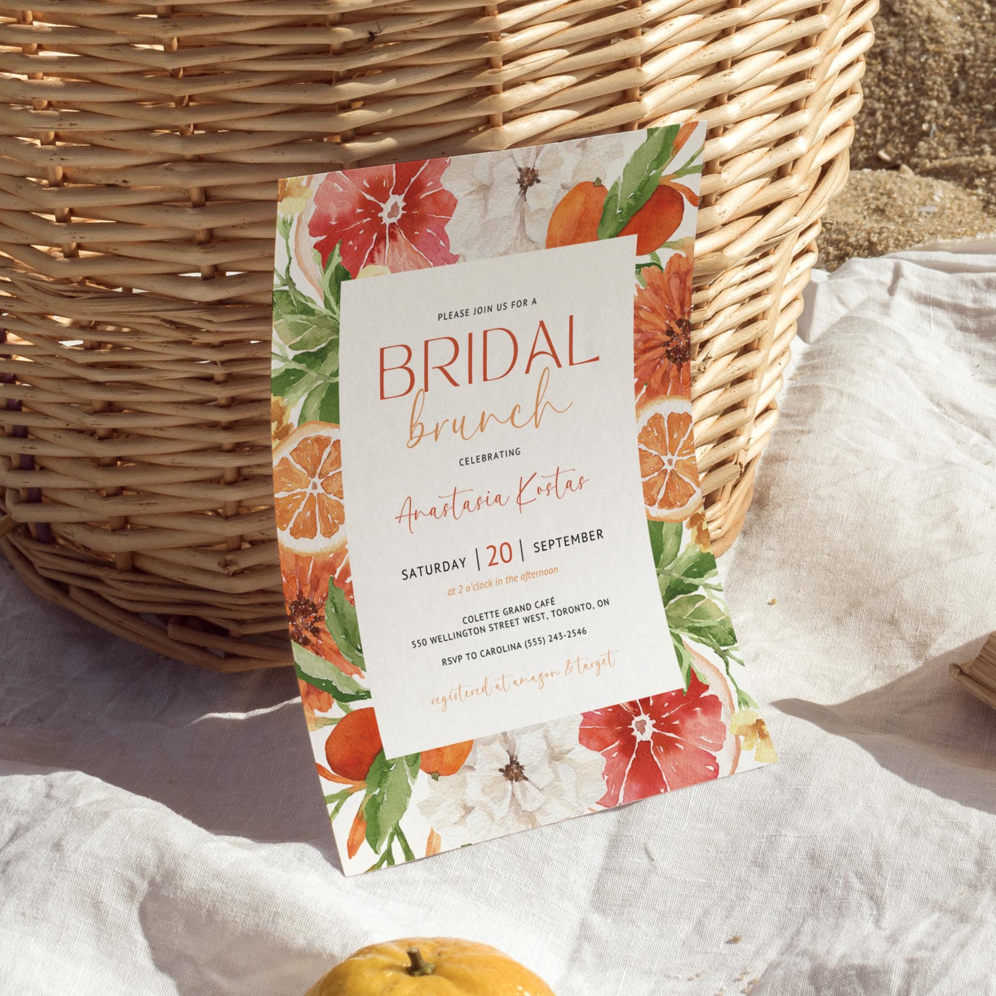 Citrus Bridal Shower Invitation – Editable Main Squeeze Bridal Brunch Template