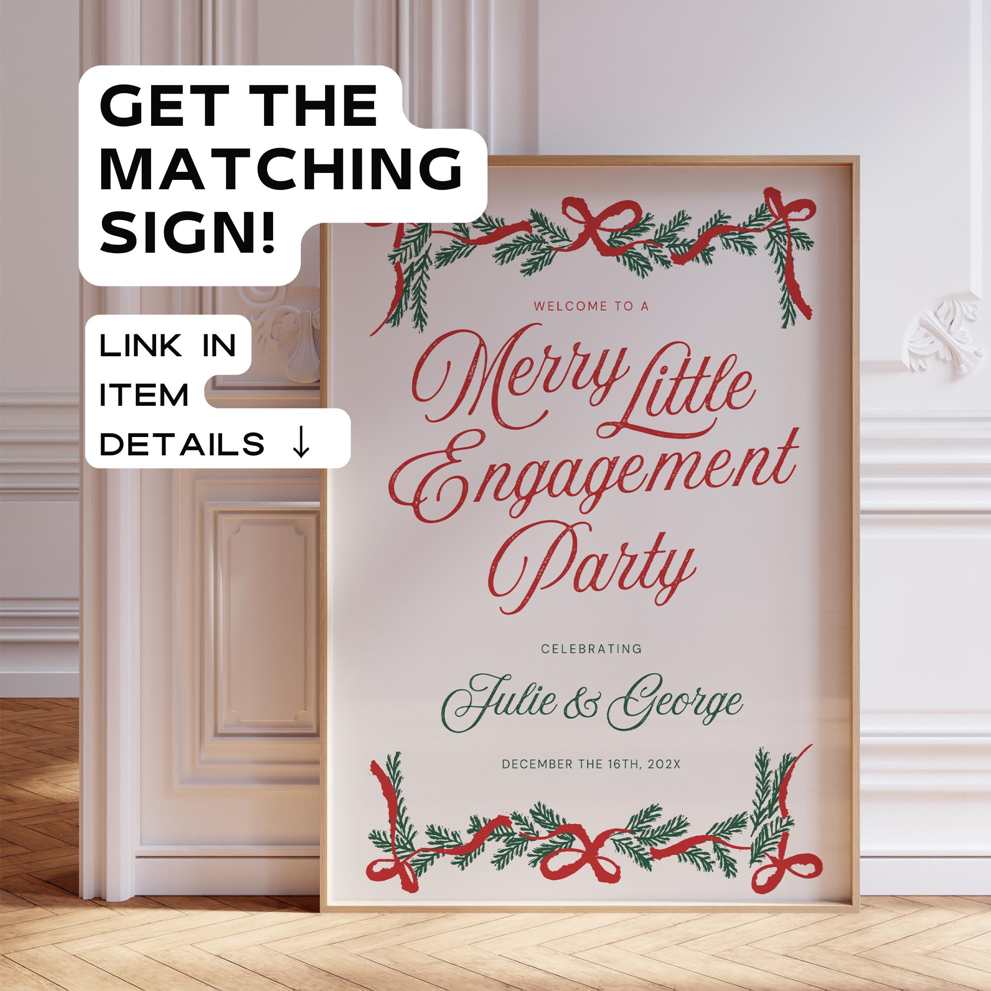 Christmas Engagement Party Invitation Template – Merry Little Engagement Digital Canva DIY