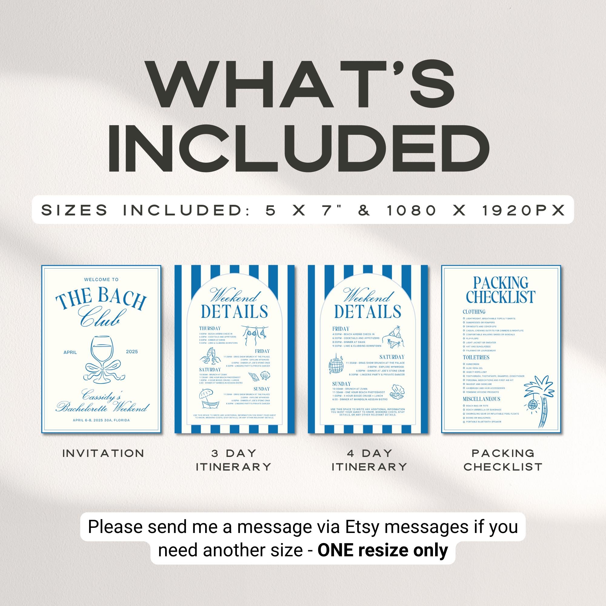 Bachelorette Party Invitation Template, Editable Last Toast Beach Bachelorette Itinerary Template, Hand Drawn Girls Trip Itinerary Canva