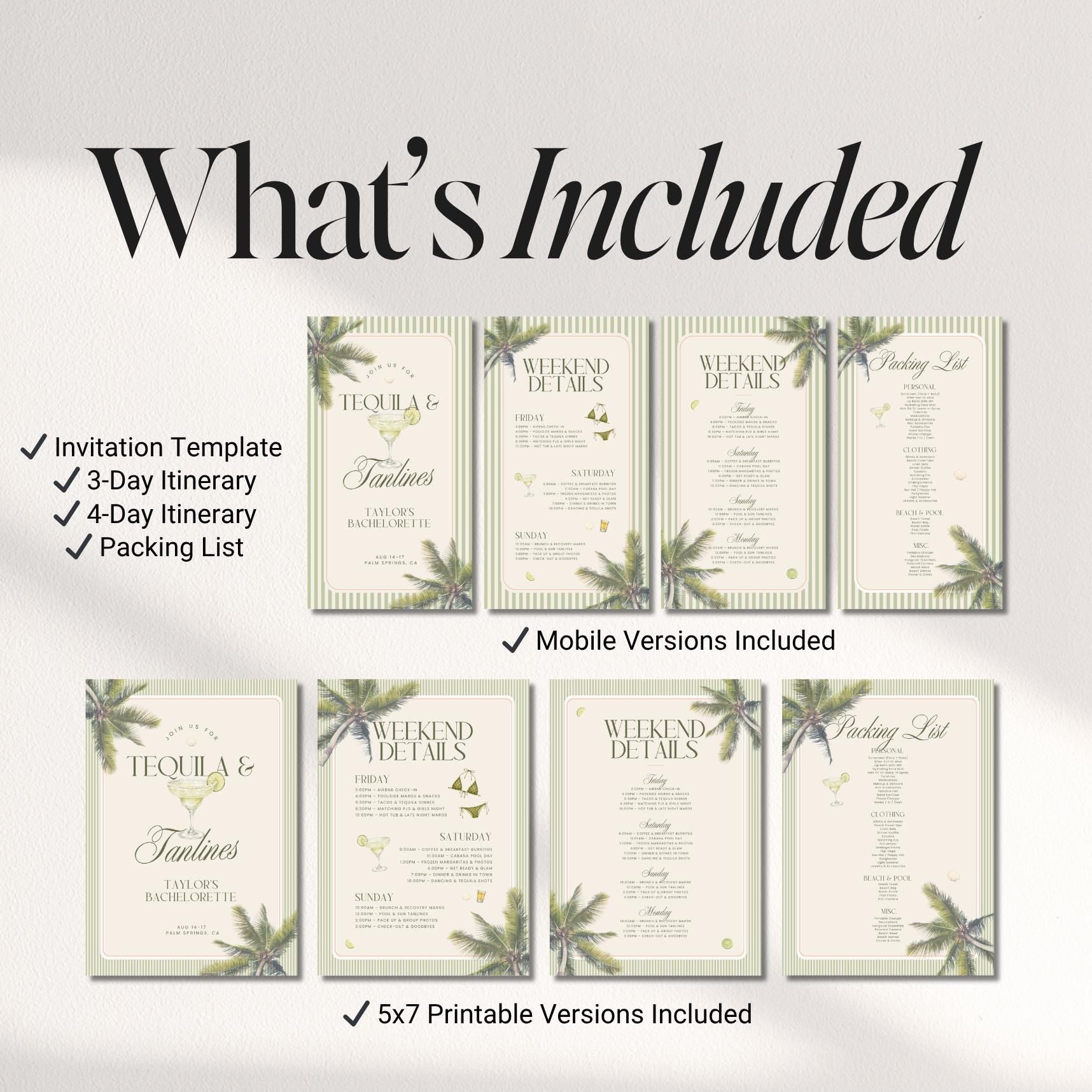 Tequila & Tanlines Bachelorette Weekend Bundle – Beach Canva Templates
