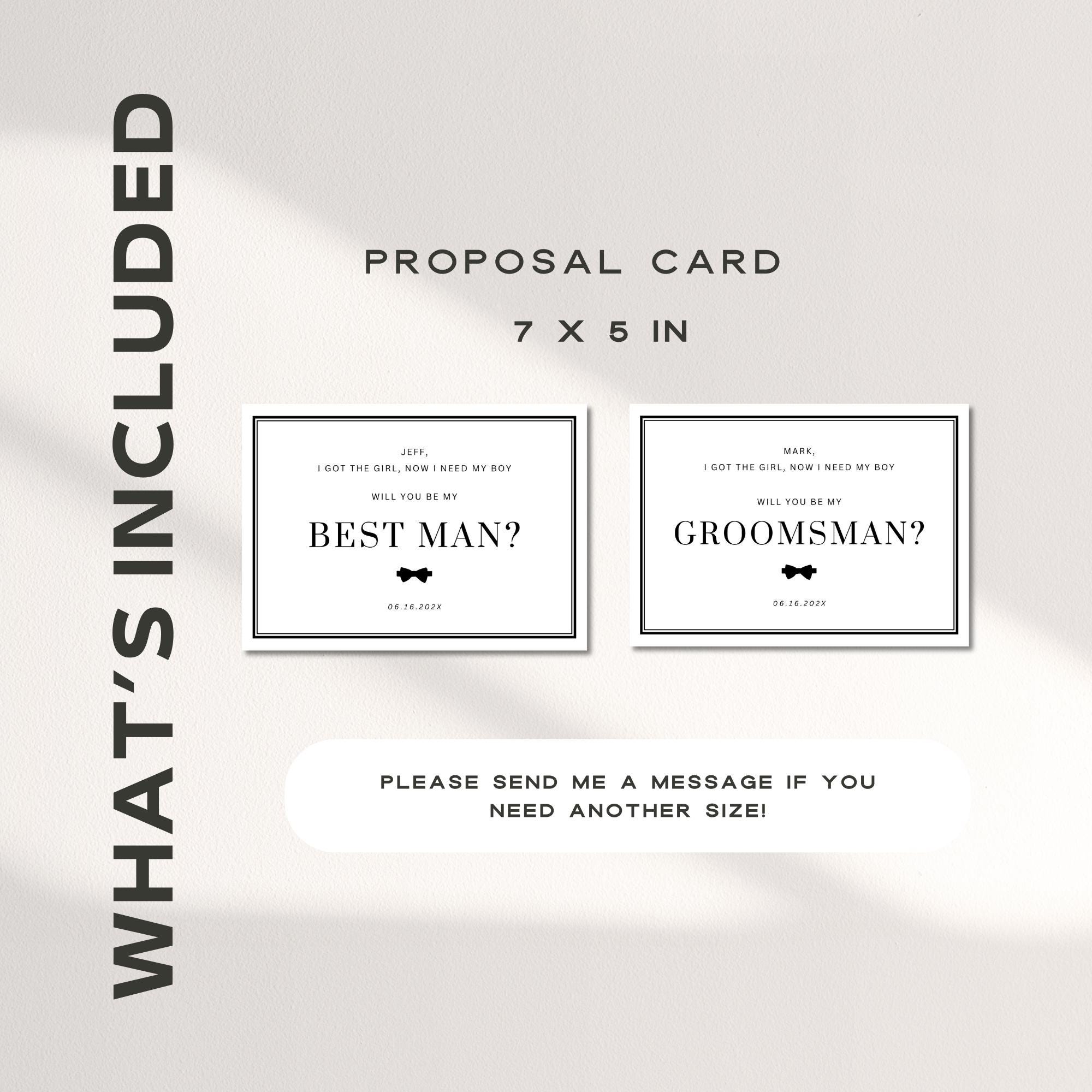 Simple Groomsmen Proposal Card Template, Rustic Best Man Proposal, Bowtie Will You Be My Best Man, Groomsman Cards Editable Template Canva