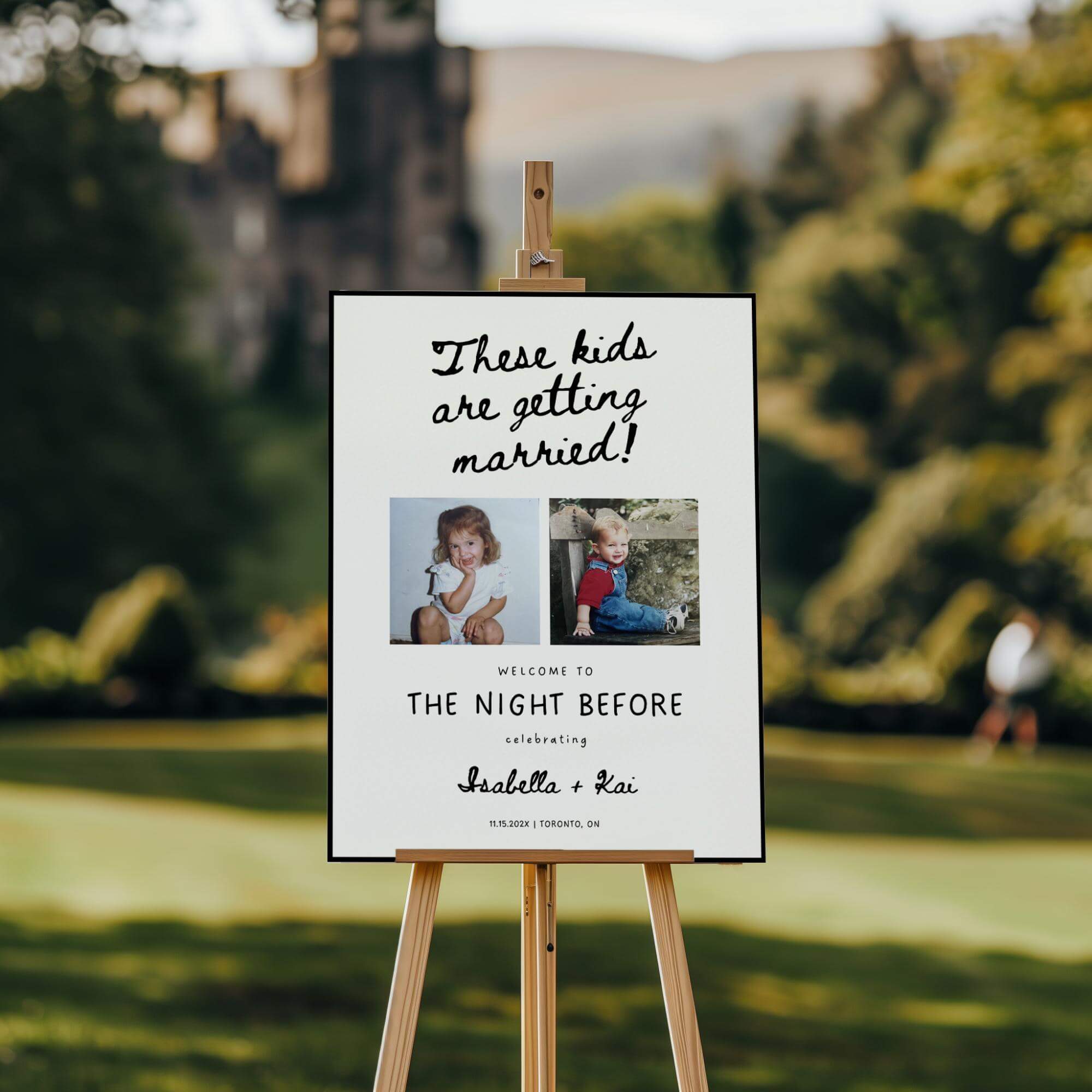 The Night Before Photo Welcome Sign Template, Rehearsal Dinner Sign, These Kids Are Getting Married Sign, Editable DIY Rehearsal Dinner Welcome Sign