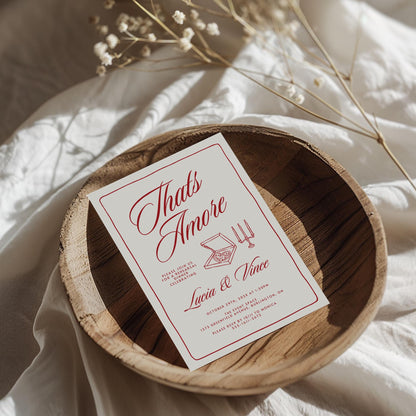 That’s Amore Italian Engagement Party Invitation – Editable Canva Template