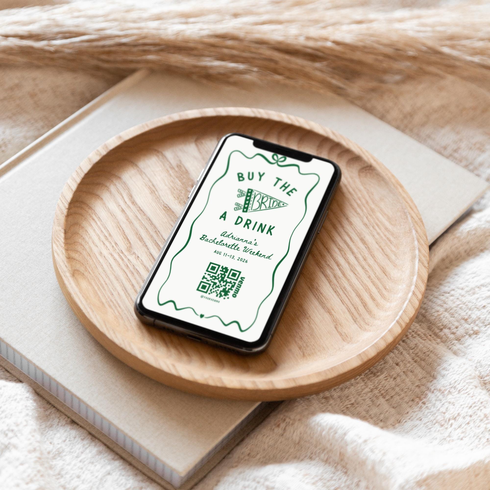 Buy the Bride a Drink Instagram Story – Venmo QR Camp Bachelorette Canva Template