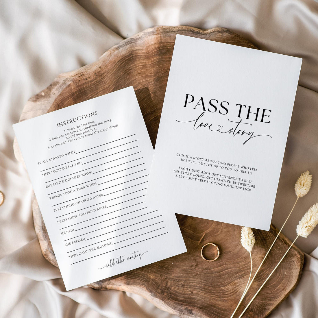 Pass The Love Story Mad Libs Rehearsal Dinner Game, Printable Wedding Mad Libs, Editable The Night Before Wedding Games Minimalist Canva