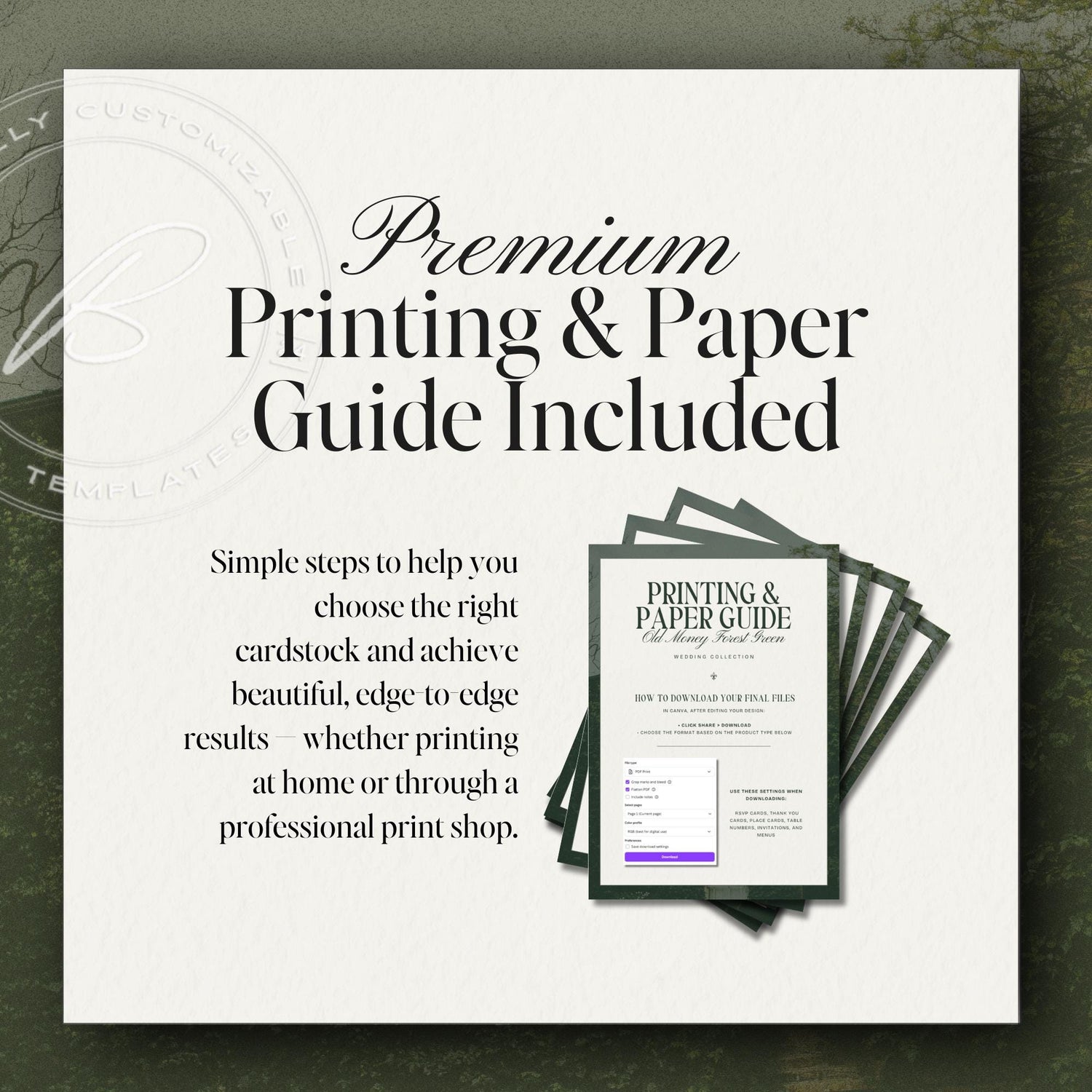 Forest Green Engagement Party Invitation – Elegant Estate Canva Template