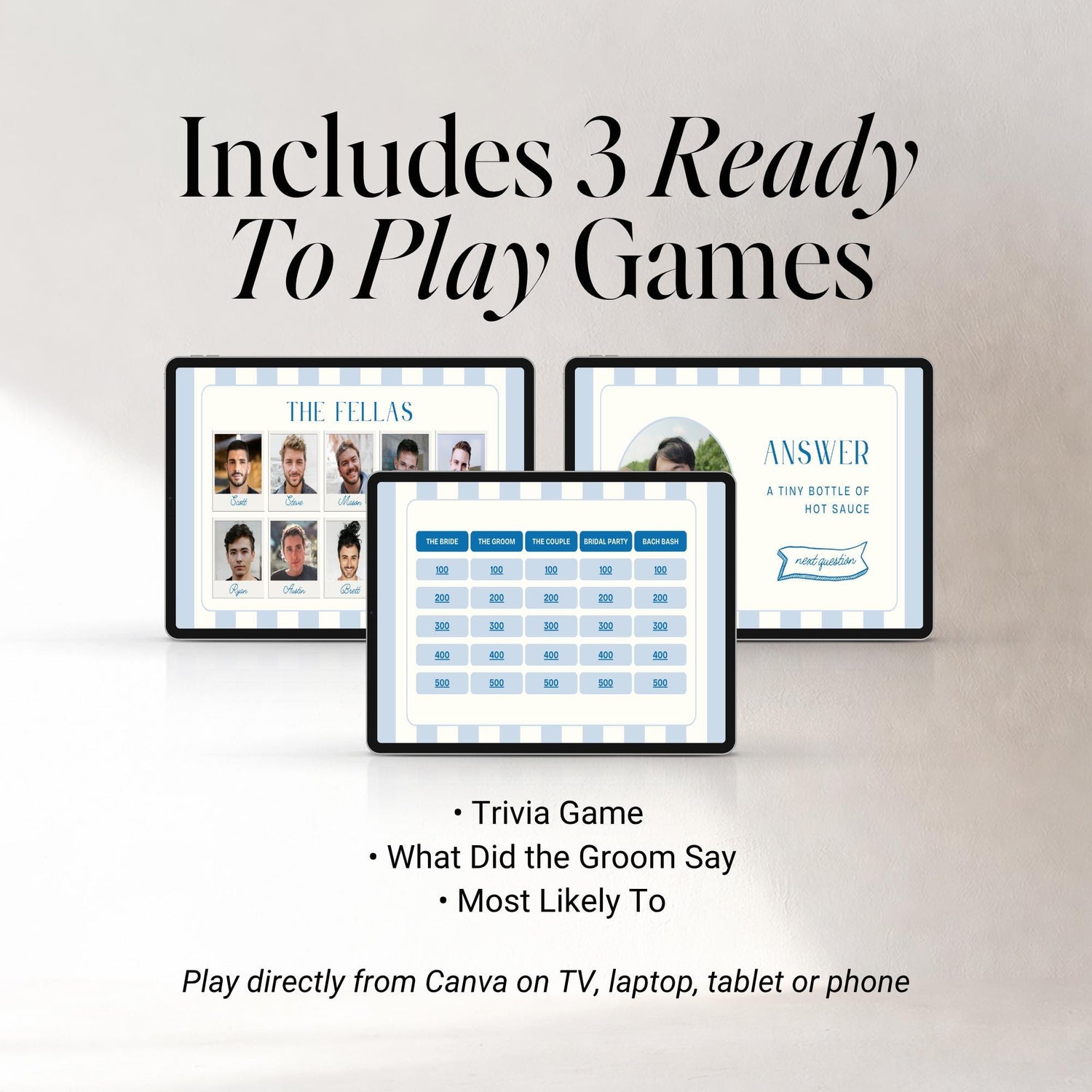 Last Toast On The Coast Bachelorette Games Bundle | Animated Canva Games