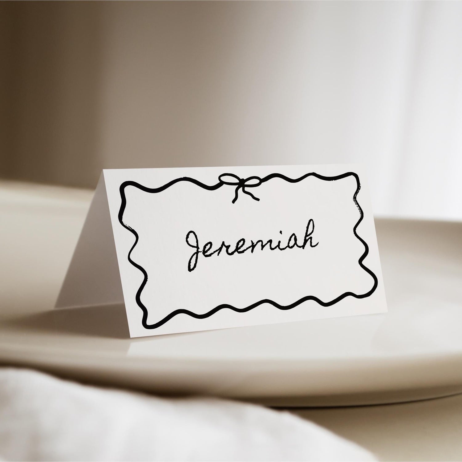 Whimsical Place Card Template – Flat &amp; Folded Wedding Table Name Cards Canva DIY