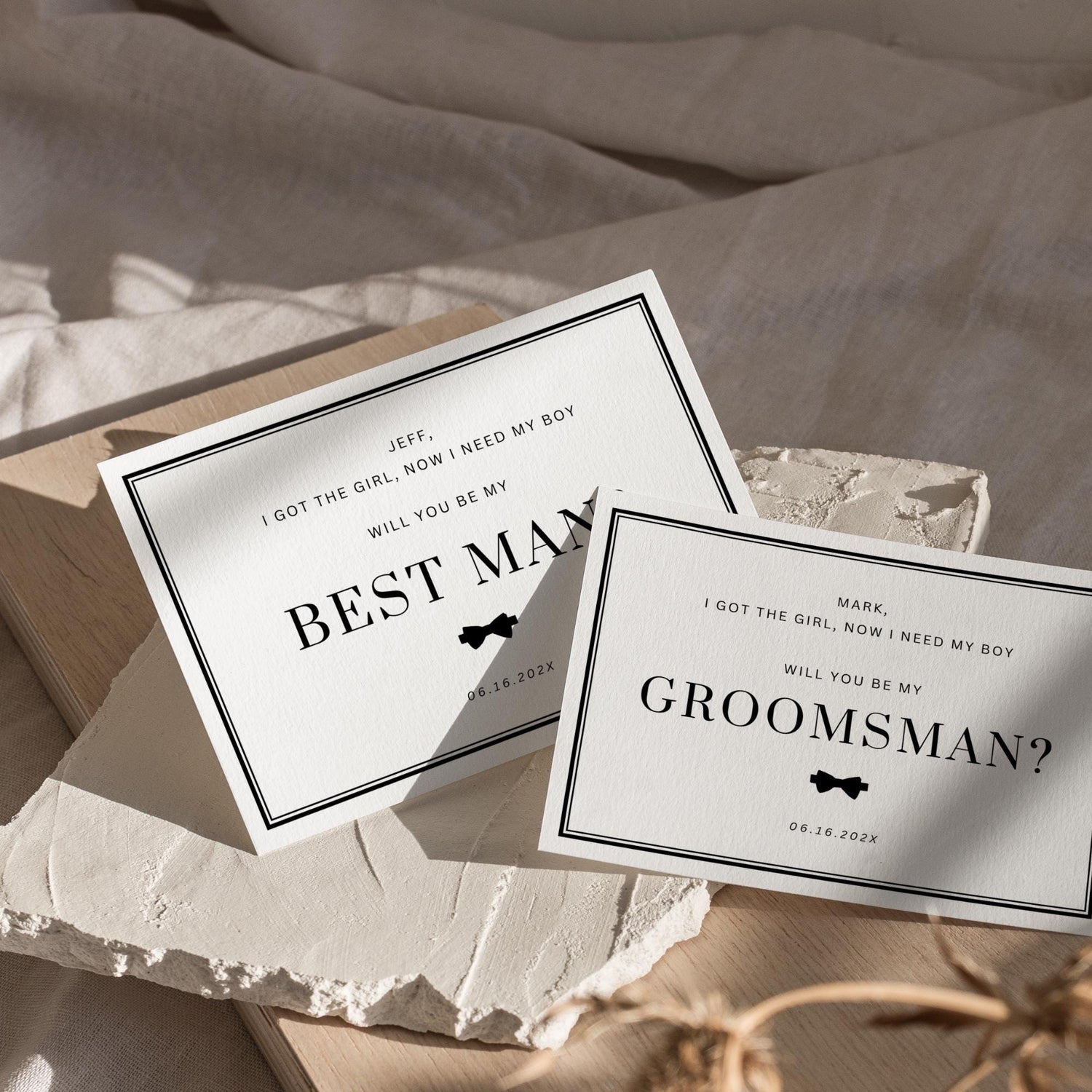 Simple Groomsmen Proposal Card Template, Rustic Best Man Proposal, Bowtie Will You Be My Best Man, Groomsman Cards Editable Template Canva