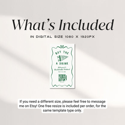 Buy the Bride a Drink Instagram Story – Venmo QR Camp Bachelorette Canva Template