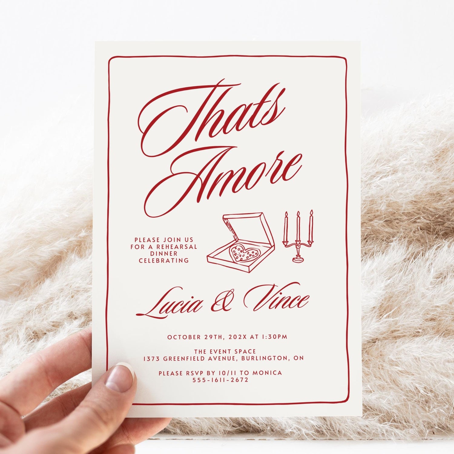 That’s Amore Italian Engagement Party Invitation – Editable Canva Template