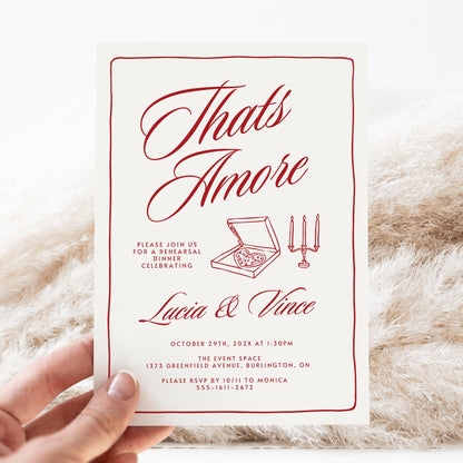 That’s Amore Italian Engagement Party Invitation – Editable Canva Template