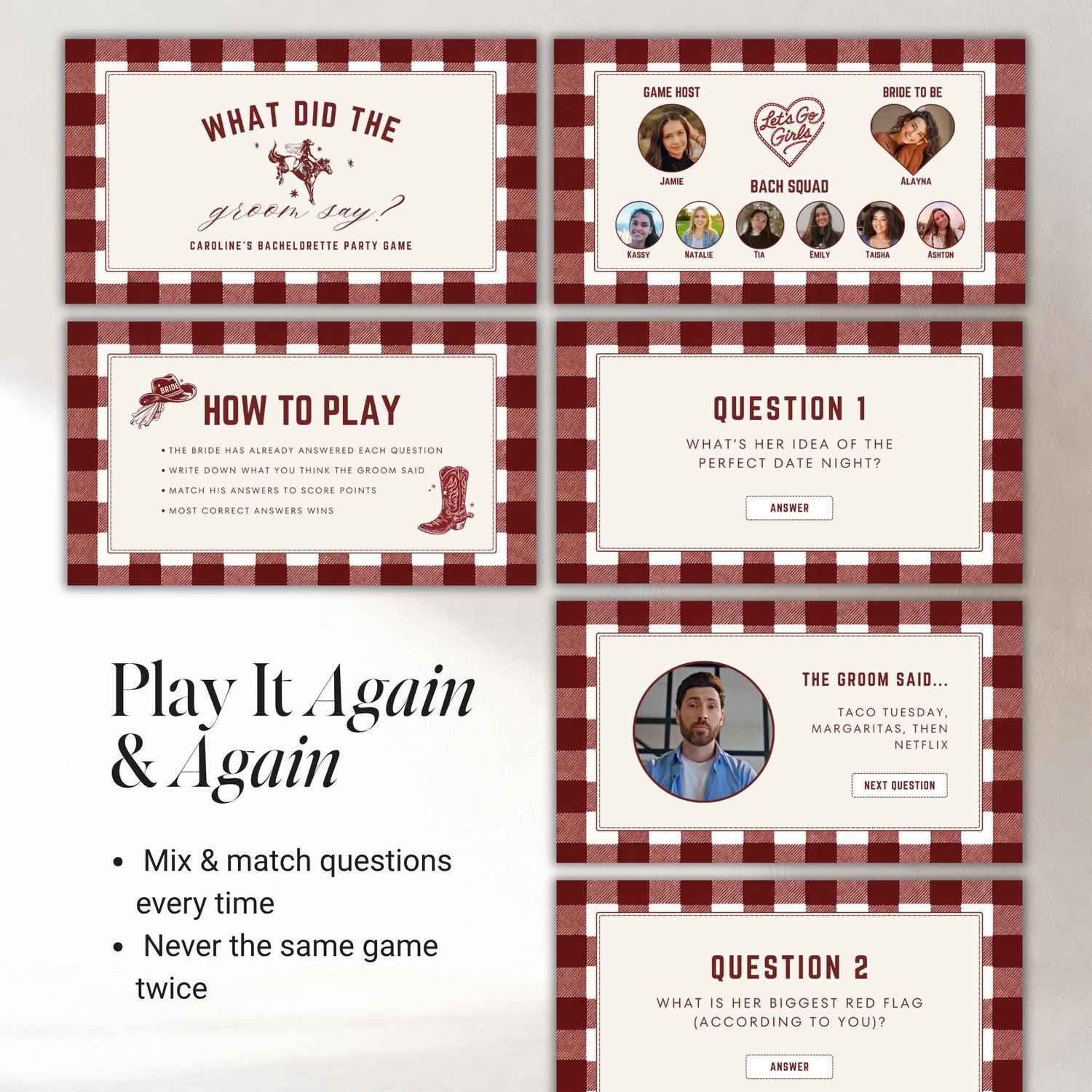 Wild Wild Bachelorette Games Bundle | Animated Canva Party Games