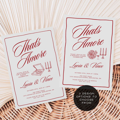 That’s Amore Italian Engagement Party Invitation – Editable Canva Template