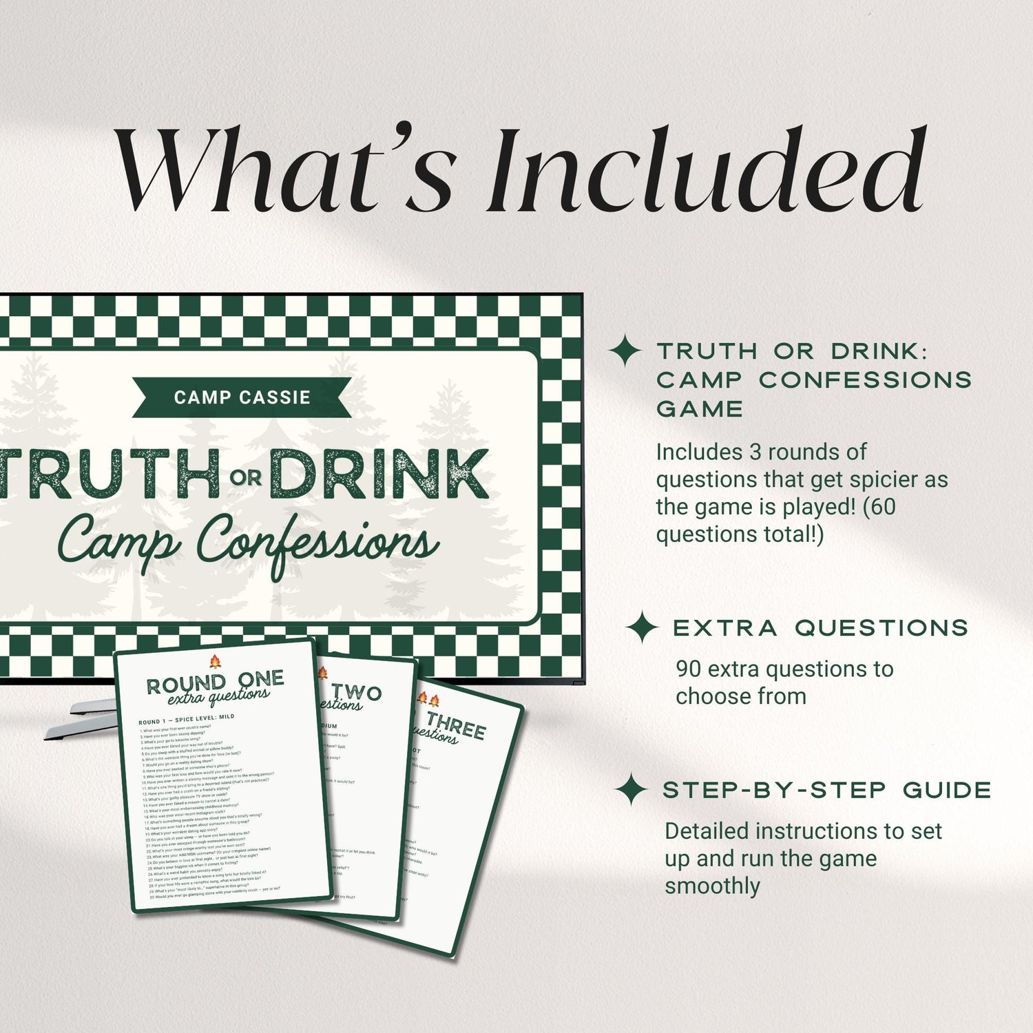 Camp Bach Truth or Drink Bachelorette Party Game – Editable Canva Presentation