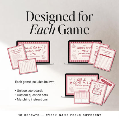 Girls Gone Mild Bachelorette Games Bundle | Animated Canva Party Games