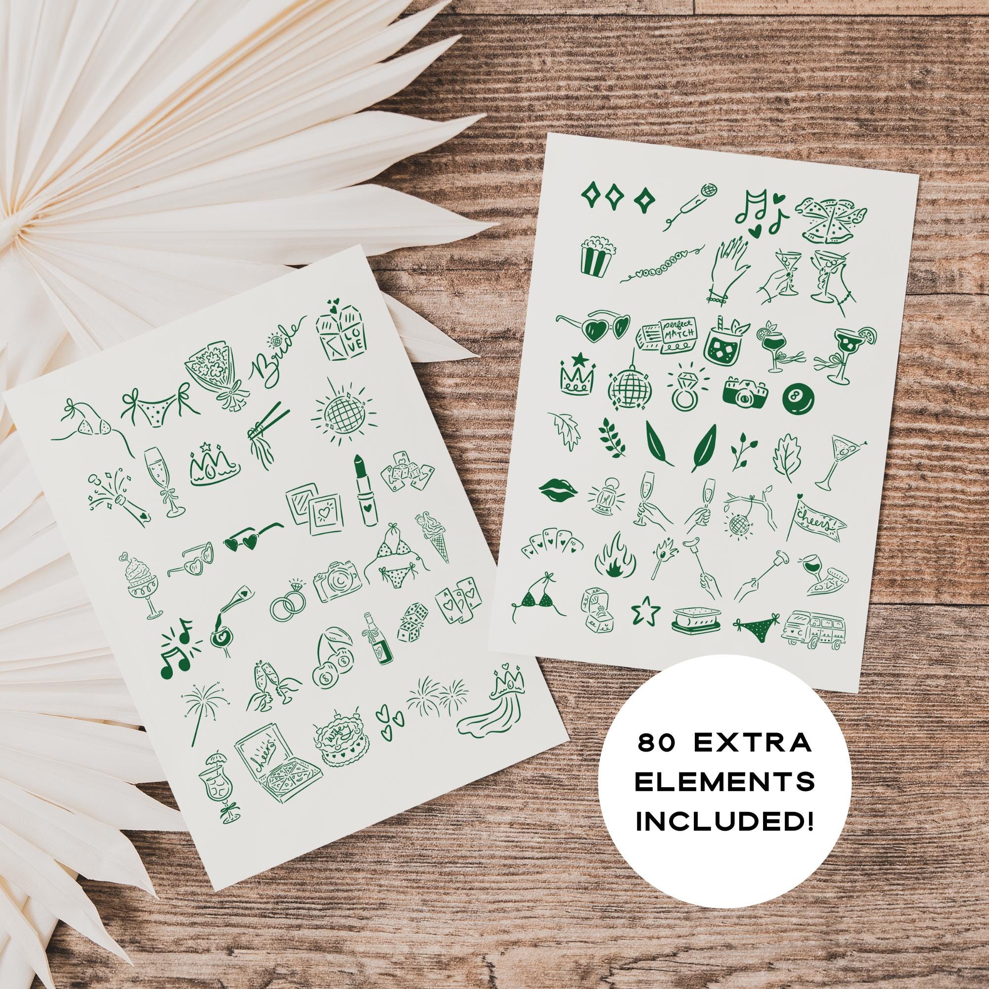 Camp Bachelorette Invitation &amp; Itinerary Bundle – Girls Weekend Canva Template Set