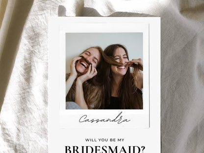 Bridesmaid Info Card Template, Funny Bridesmaid Proposal Card, Editable Canva Template