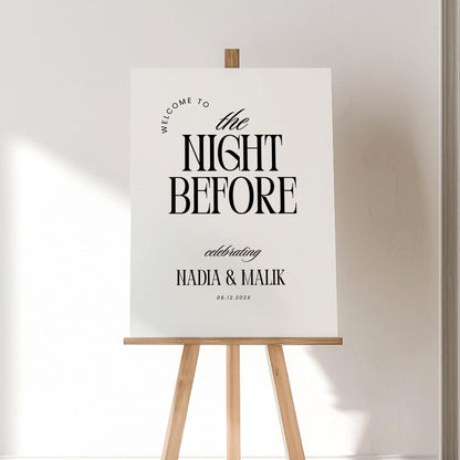 The Night Before Rehearsal Dinner Welcome Sign – Modern Minimalist Canva Template
