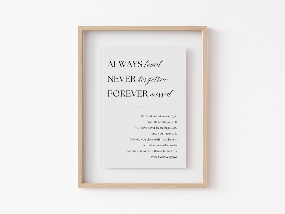 Until We Meet Again Memorial Sign – In Loving Memory Wedding Sign Canva Template