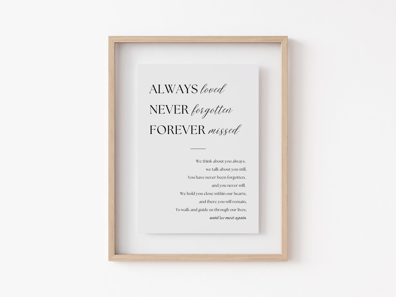Until We Meet Again Memorial Sign – In Loving Memory Wedding Sign Canva Template