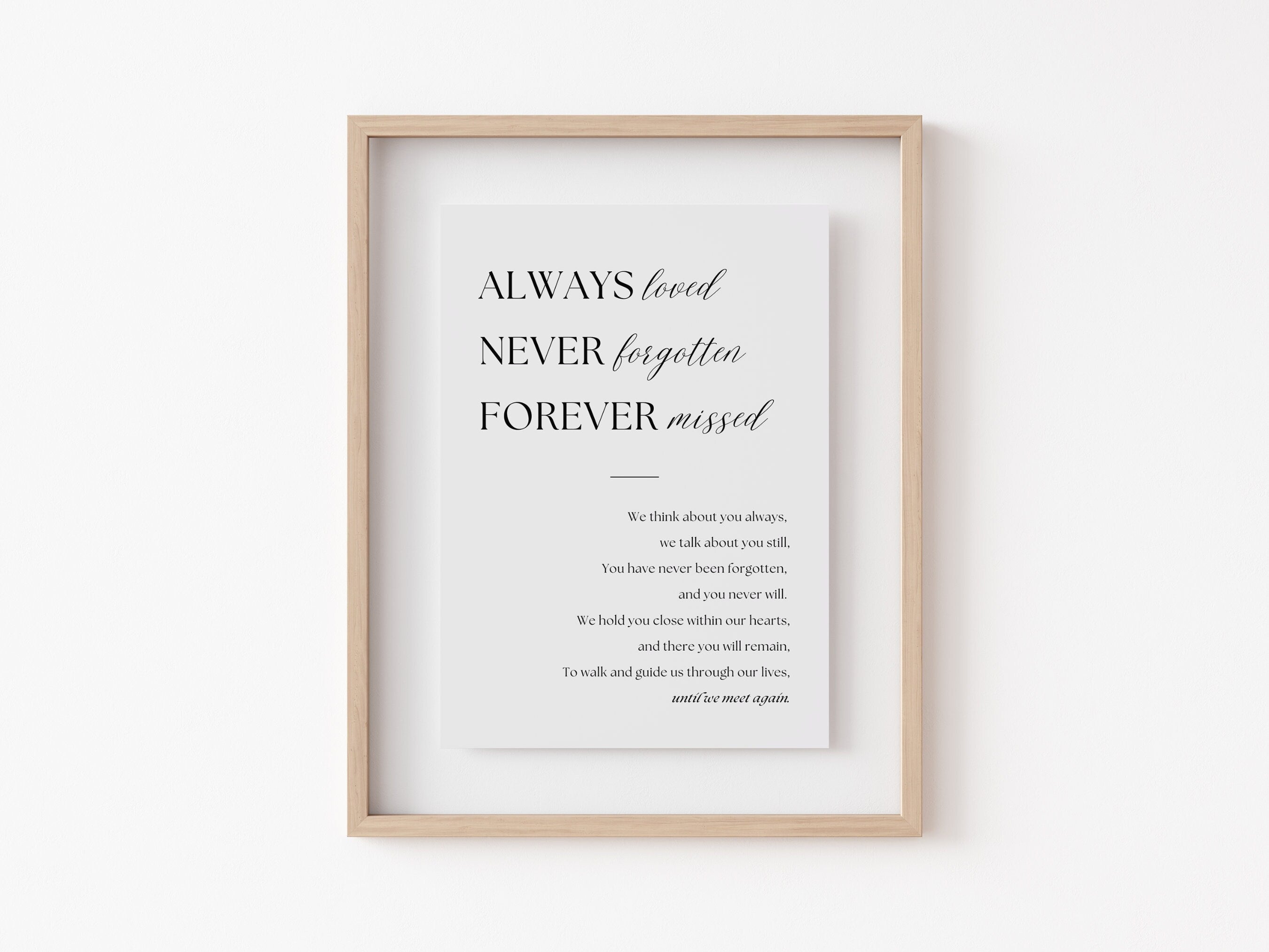Until We Meet Again Memorial Sign – In Loving Memory Wedding Sign Canva Template