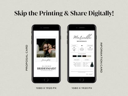 Bridesmaid Info Card Template, Funny Bridesmaid Proposal Card, Editable Canva Template