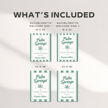 Palm Springs Bachelorette Welcome Sign Template, Before The Rings Party Sign, Desert Chic Bachelorette Decor, Editable Canva Template