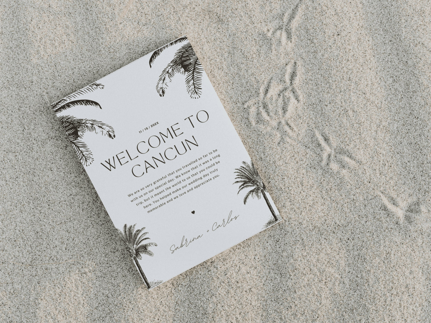 Destination Wedding Welcome Letter &amp; Itinerary – Editable Canva Template