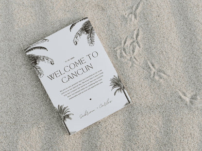 Destination Wedding Welcome Letter &amp; Itinerary – Editable Canva Template