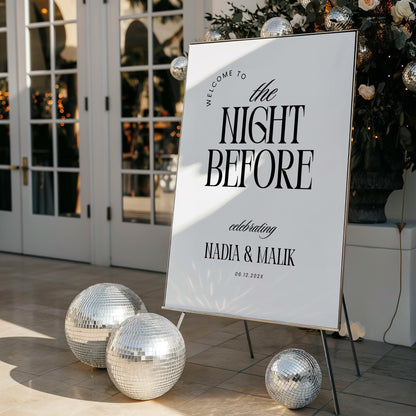 The Night Before Rehearsal Dinner Welcome Sign – Modern Minimalist Canva Template