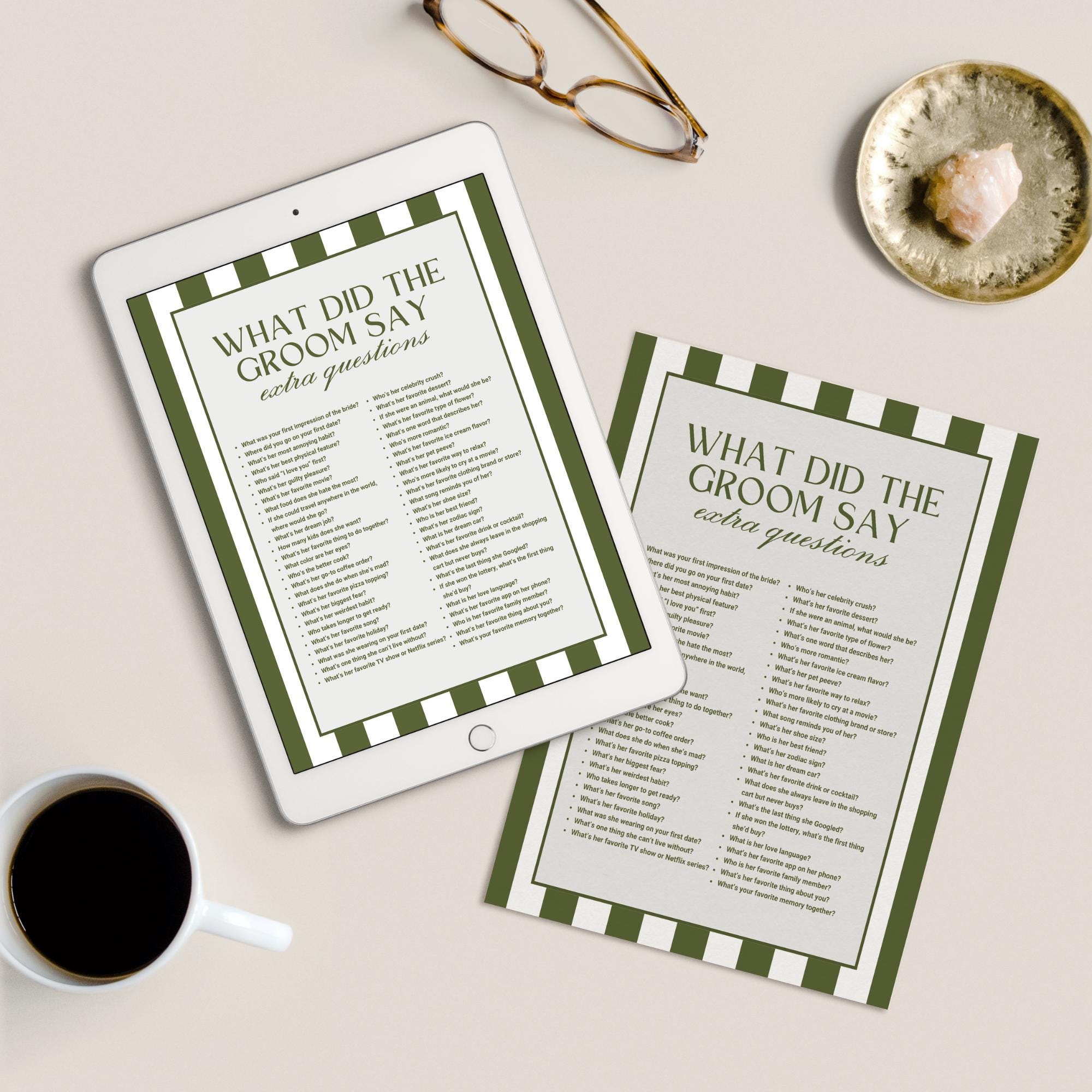What Did The Groom Say Bachelorette Trivia Game, Bach Drinking Game Hens Party, Bikinis and Martinis Bache, Guess Who Said It Game Canva DIY