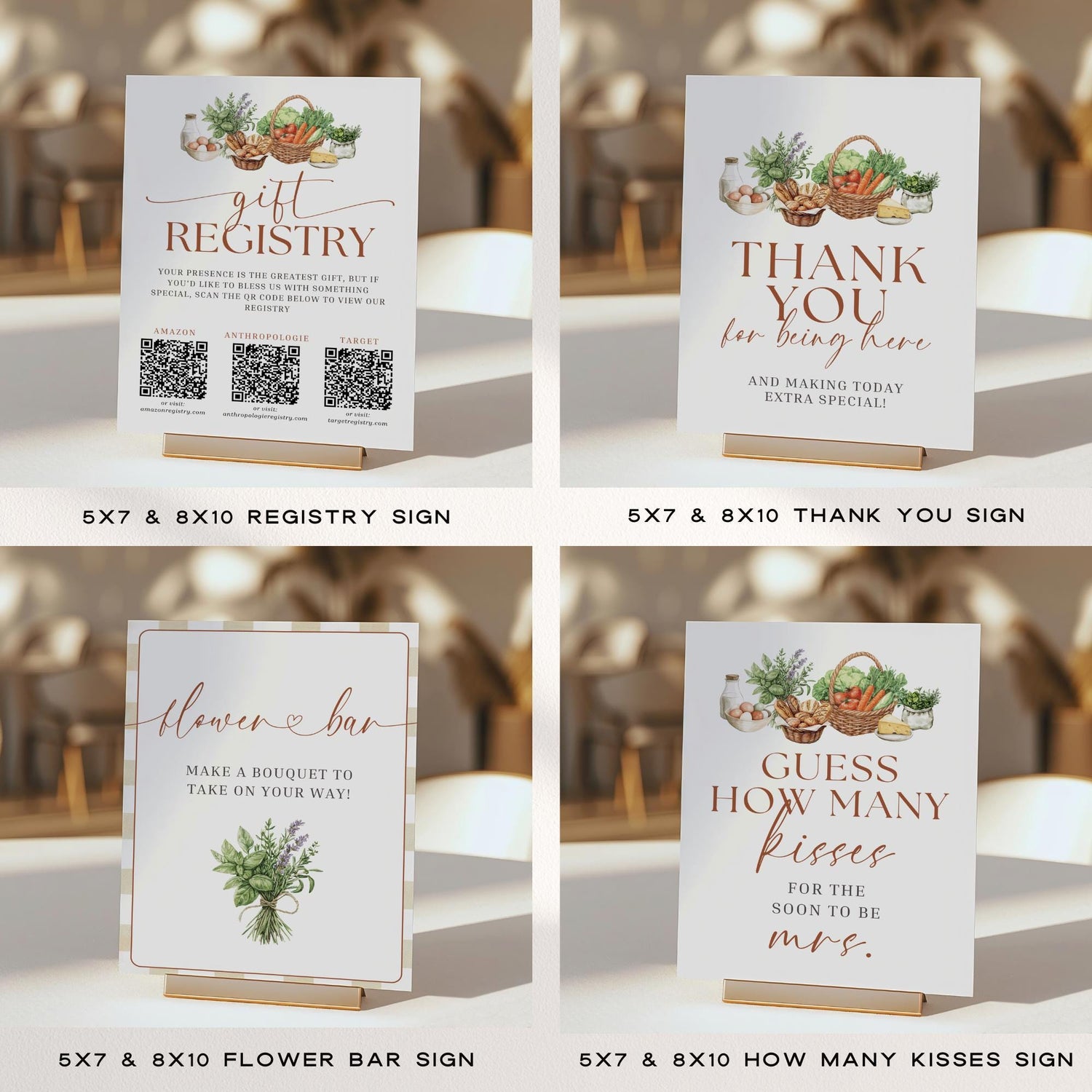 Off The Market Bridal Shower Bundle, Farmers Market Bridal Shower, Editable She&