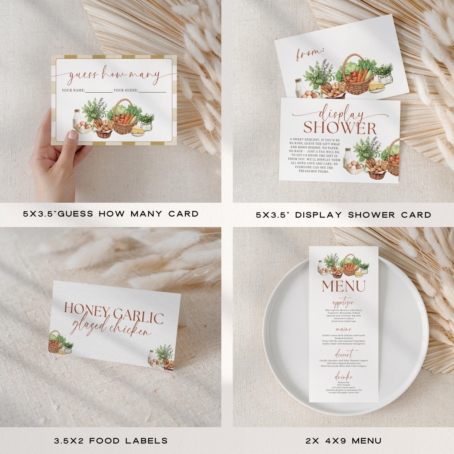 Off The Market Bridal Shower Bundle, Farmers Market Bridal Shower, Editable She&