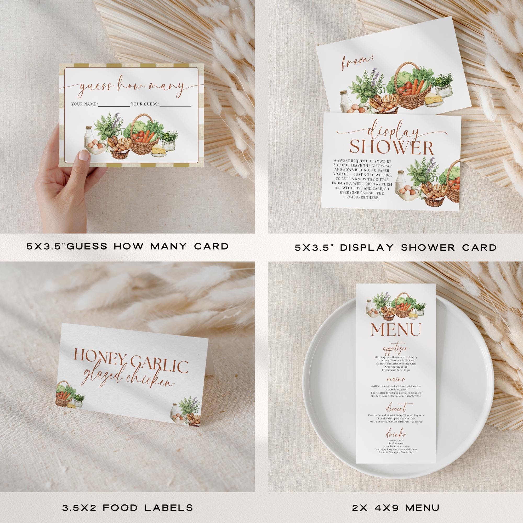 Off The Market Bridal Shower Bundle, Farmers Market Bridal Shower, Editable She&