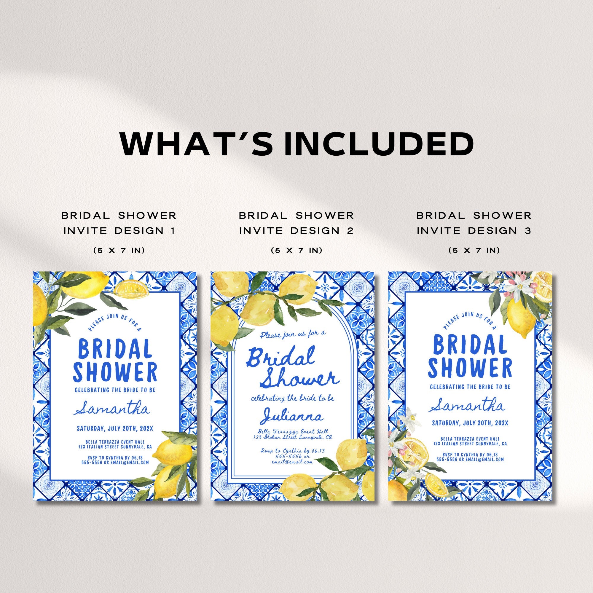 Italian Lemons Bridal Shower Invitation, Italian Bridal Shower Invitation, Lemon Bridal Shower Invitations Template, Citrus Mediterranean