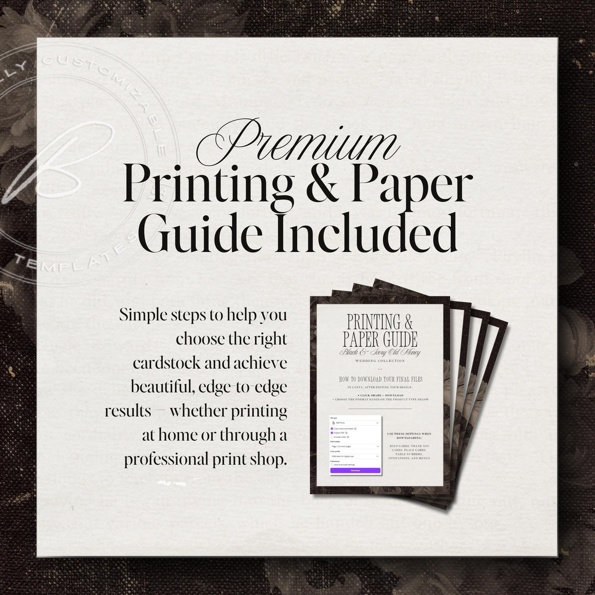 Black &amp; Ivory Night Before Welcome Sign | Rehearsal Dinner Canva Template
