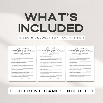 Minimal Wedding Trivia Game Template – Modern Reception Table Games Editable Canva DIY